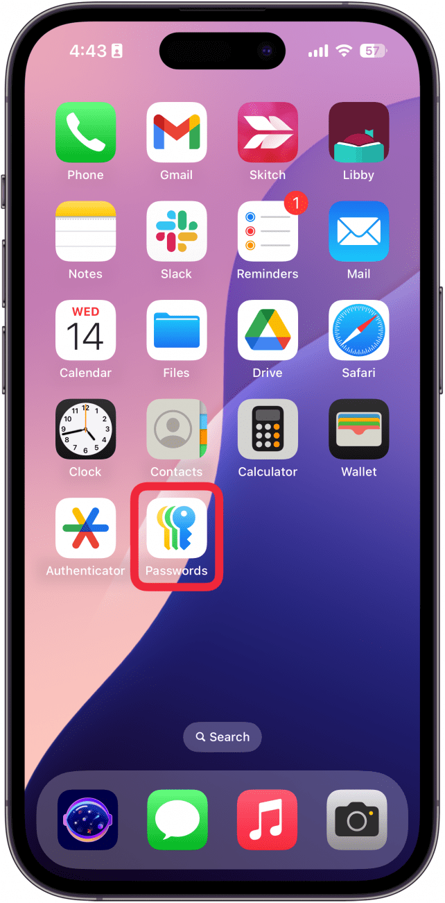 iphone home screen with a red box around 