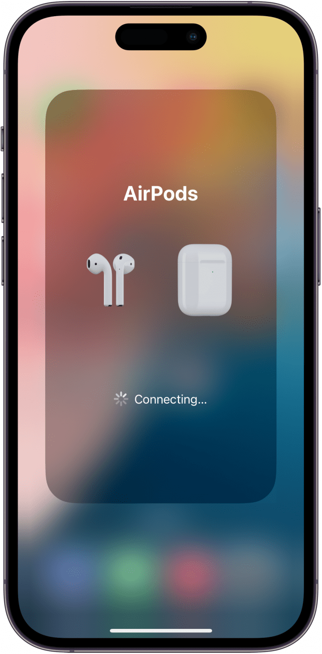 iphone share audio menu set up showing that the airpods are connecting