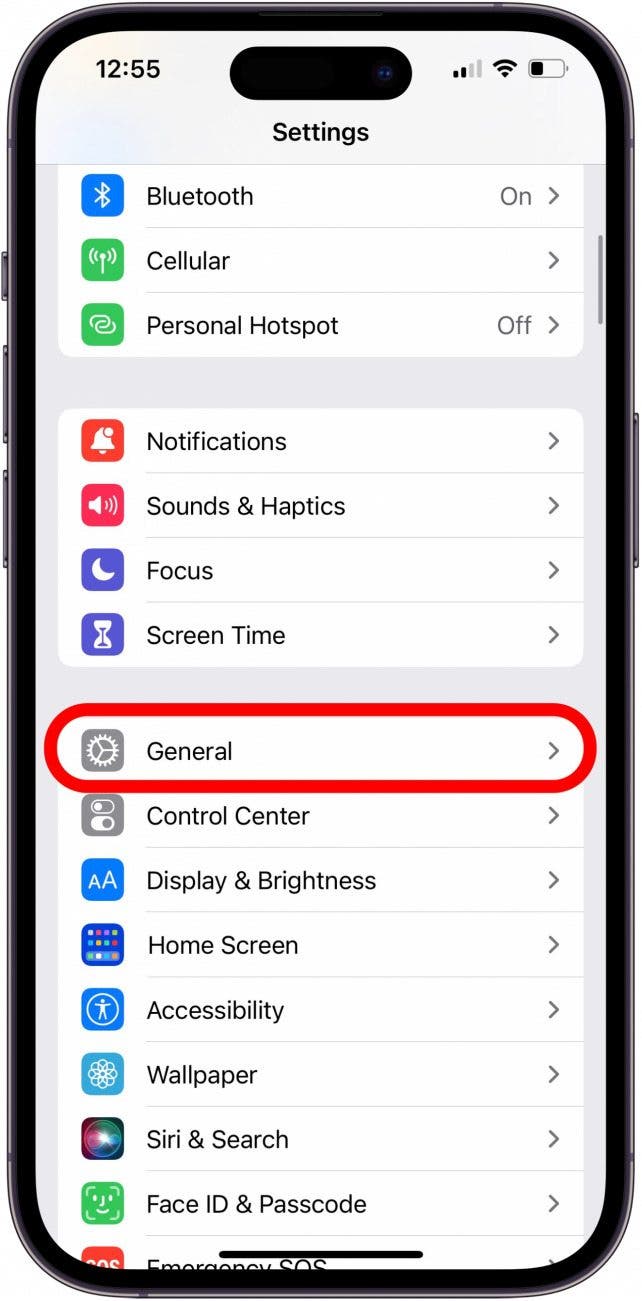 ipad and iphone general settings