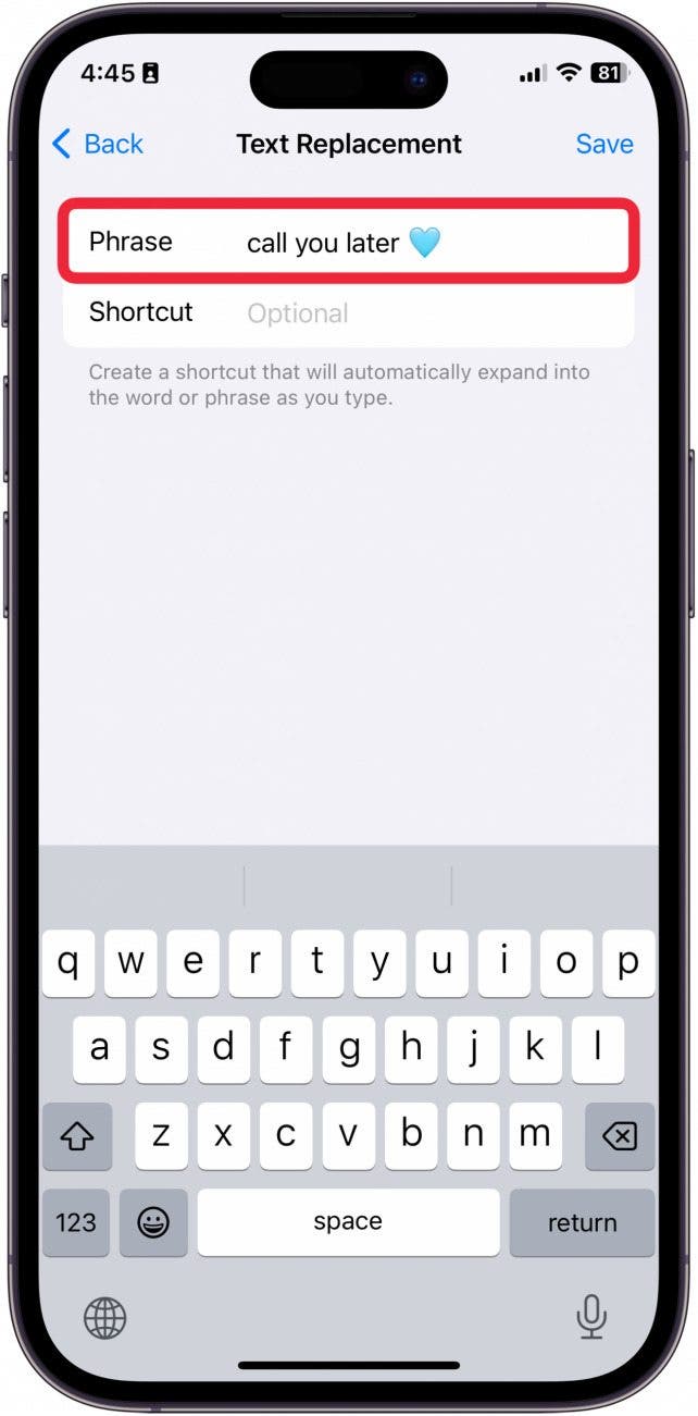 shortcuts keyboard iphone