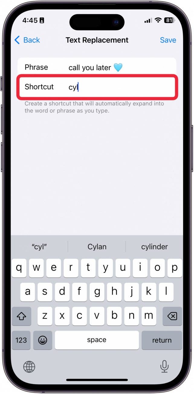 iphone shortcuts keyboard