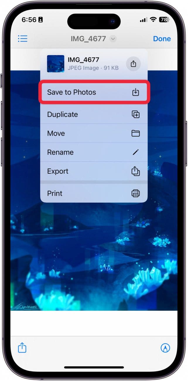 how to move files to photos on iphone