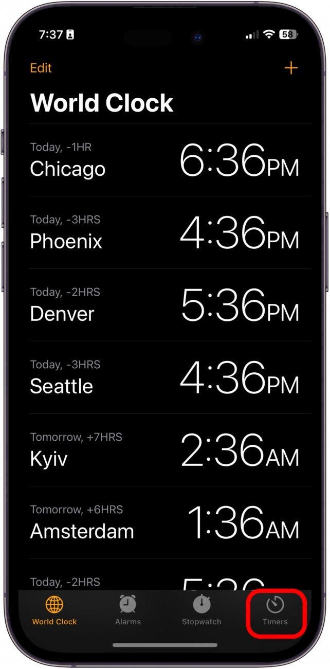 multiple timers iphone