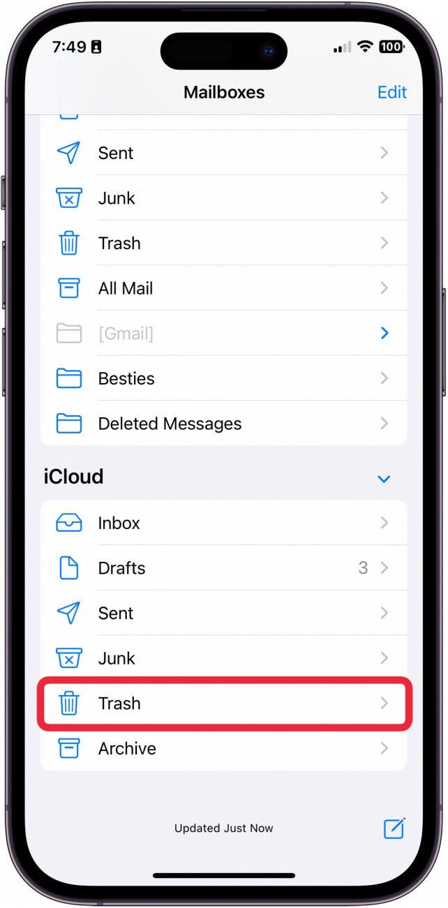 how to find deleted emails