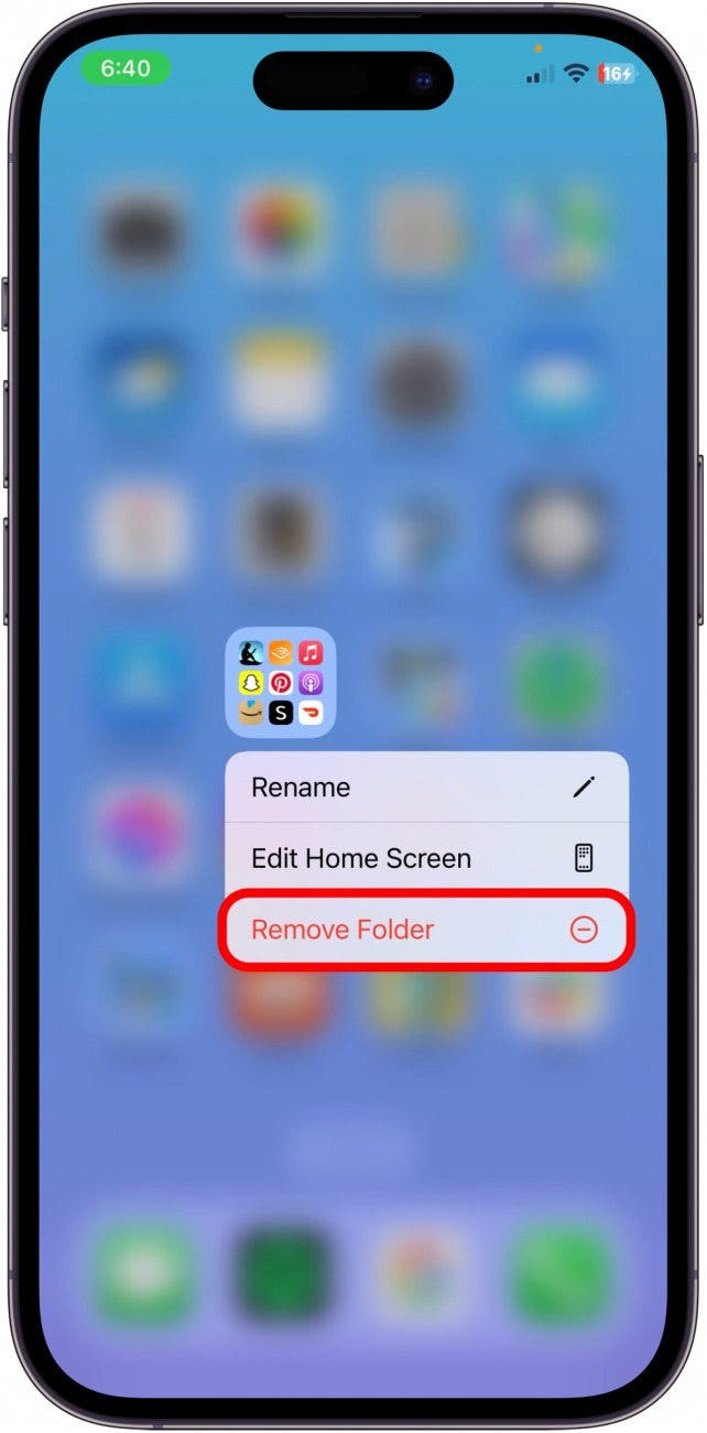 how to remove apps from folder on iphone