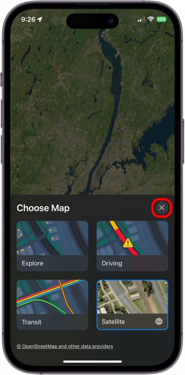 how to get satellite view on apple maps