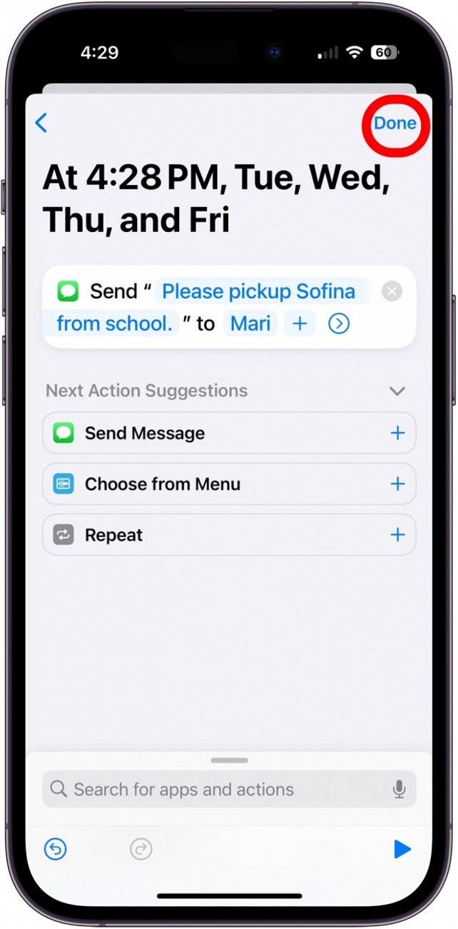 schedule text message iphone ios 18