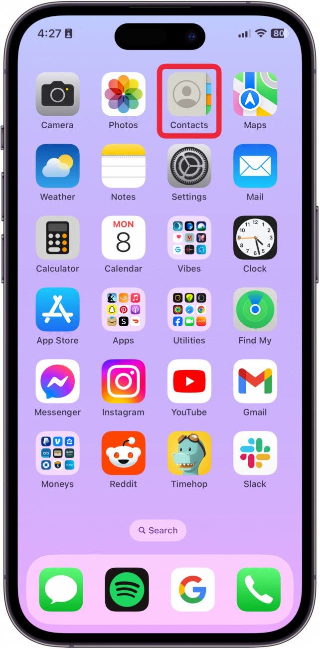 where are my contacts on my iphone