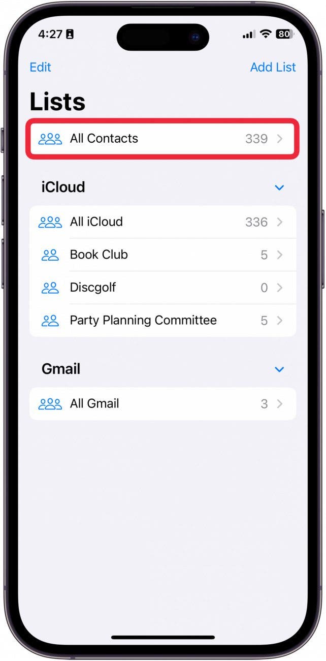 how to find contacts on iphone