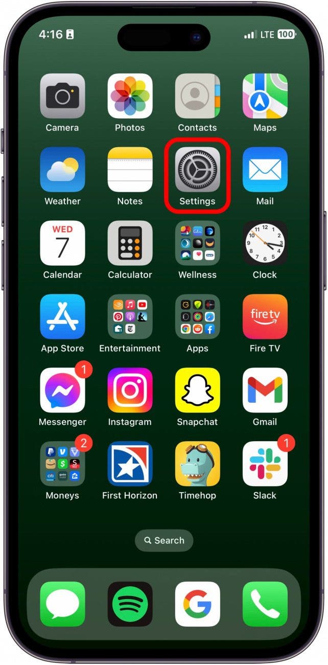 Tap your iPhone Settings app to open.