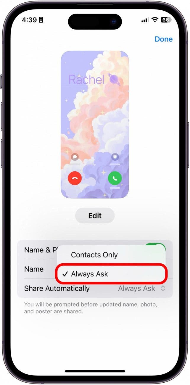 how to share my contact photo on iphone