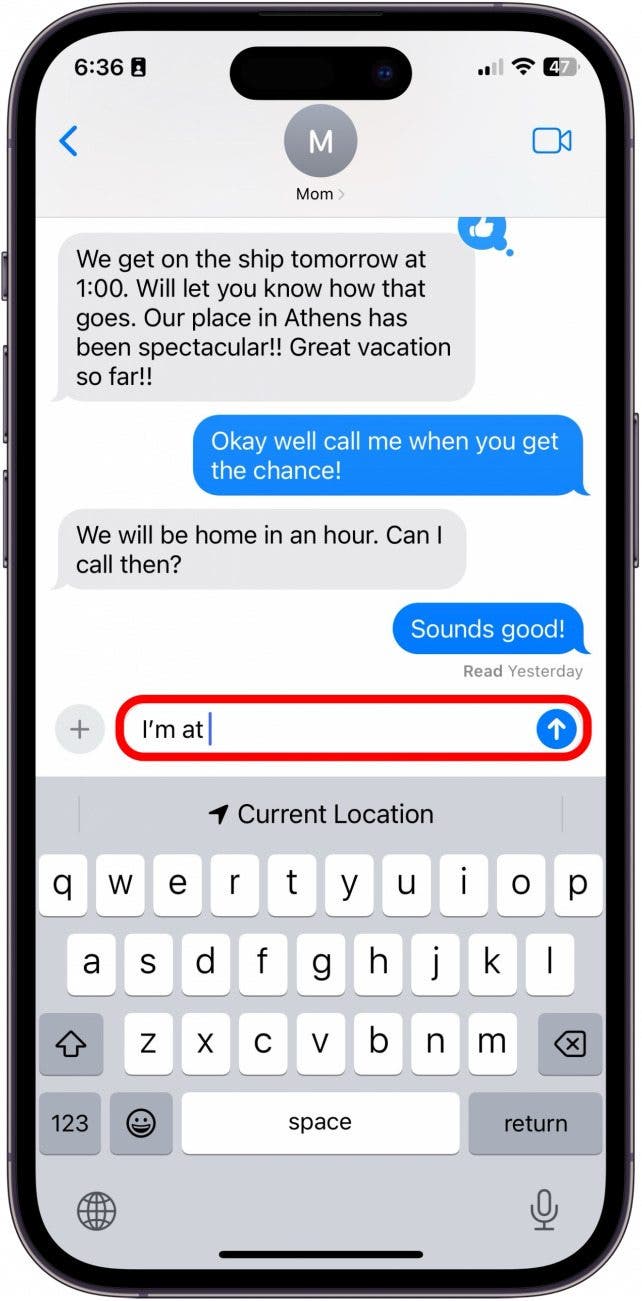 how to send a pinned location on iphone