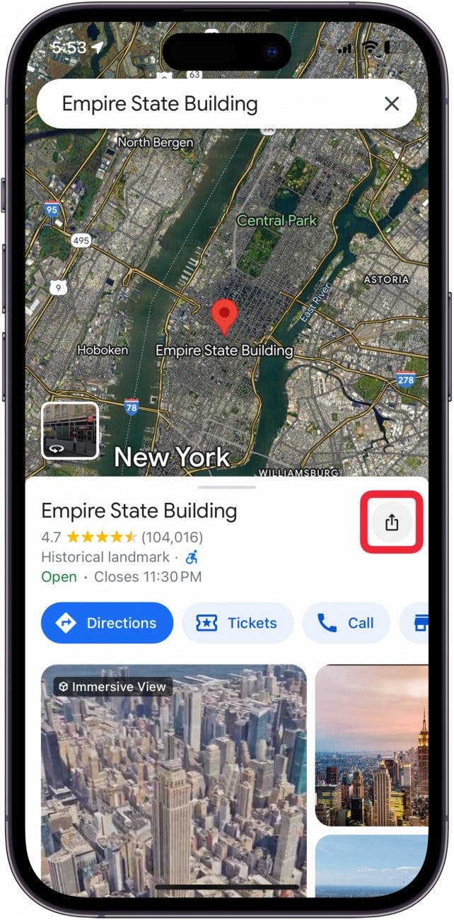 google maps share pin