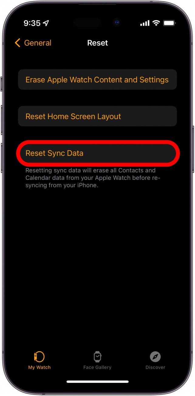 Tap Reset Sync Data.