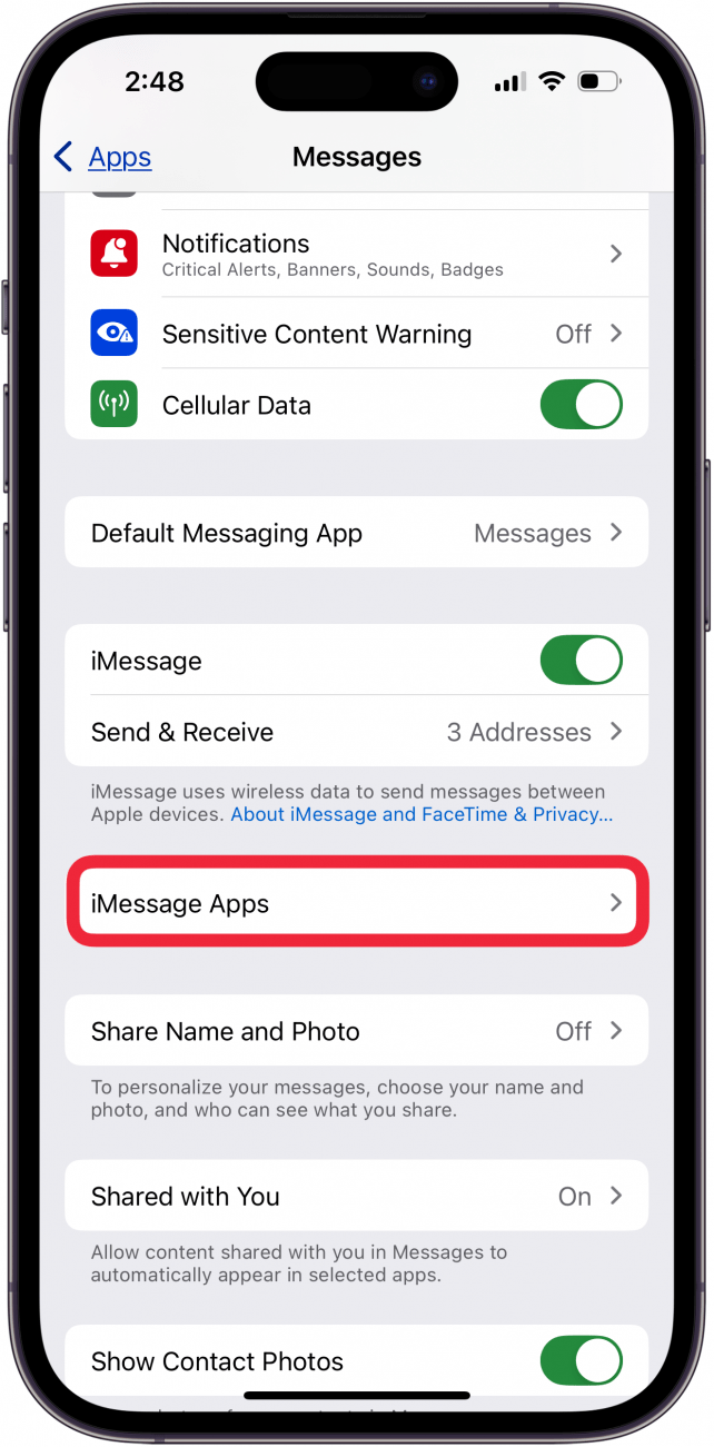 tap imessage apps