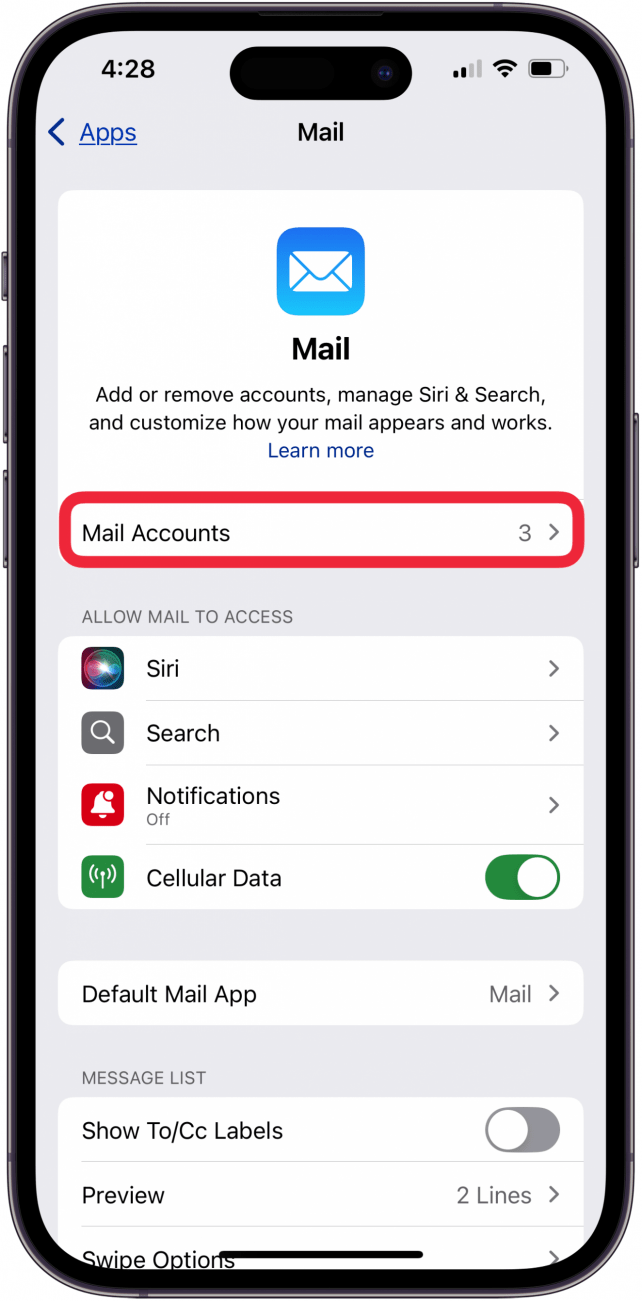 tap mail accounts