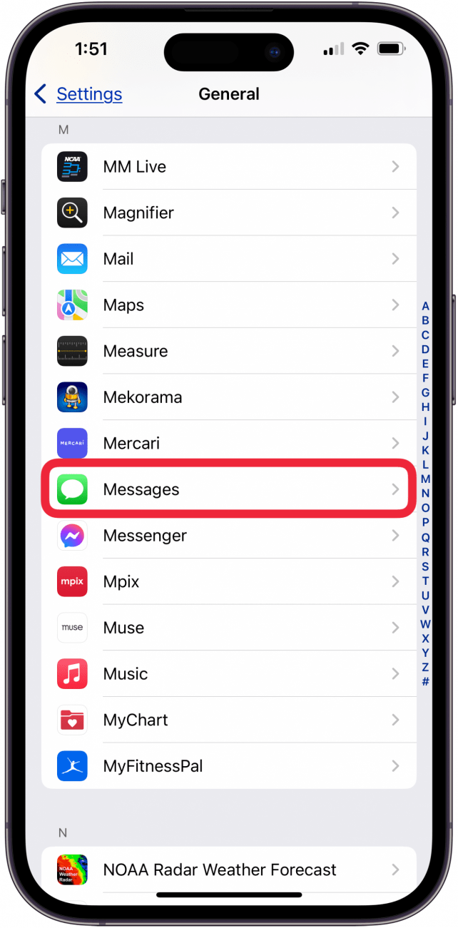 tap messages in apps