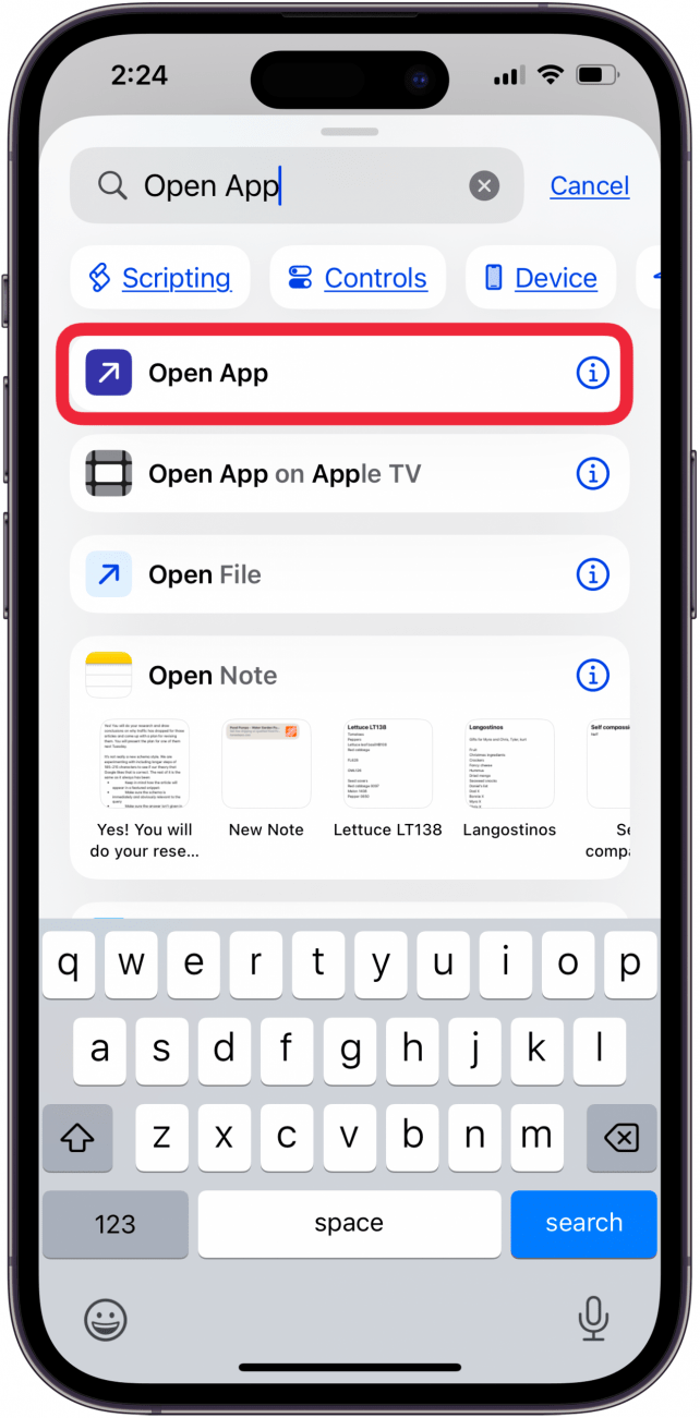 tap open app