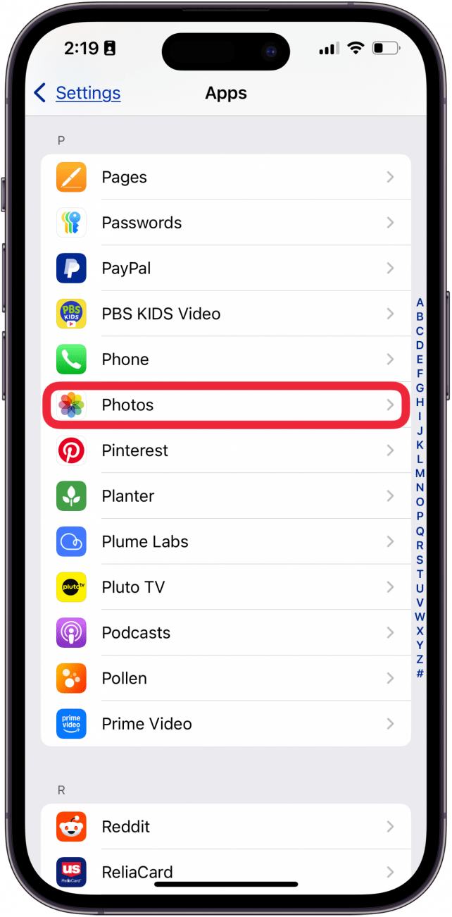 tap photos in apps