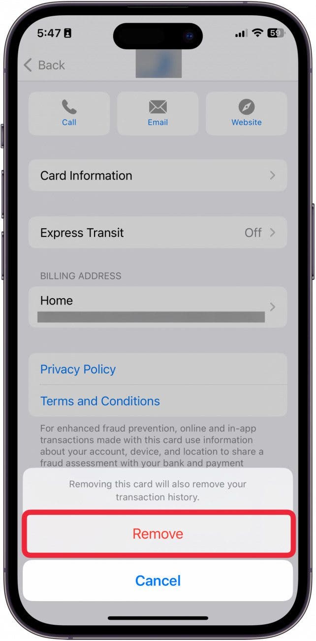 how to change default card in apple pay