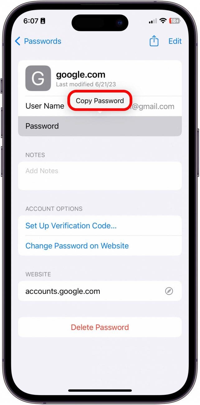 how to update email password on iphone