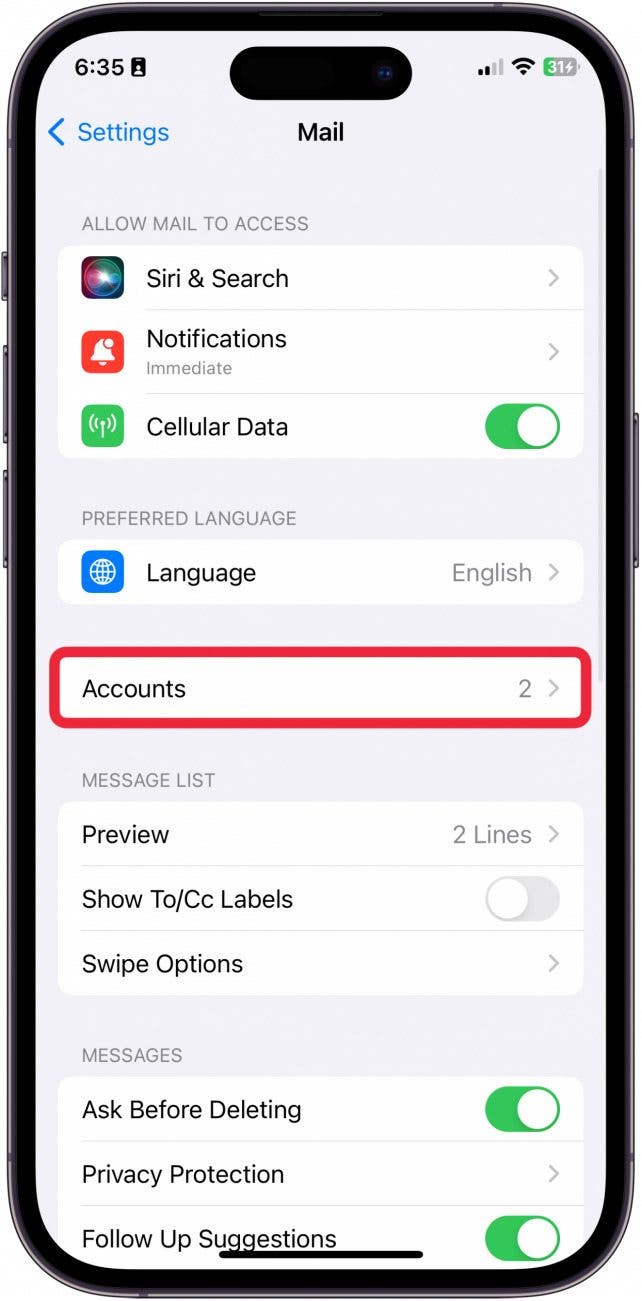 how to create a new email account on iphone