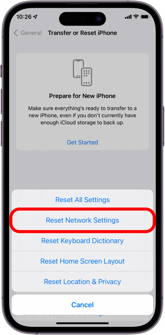 Reset Network Settings