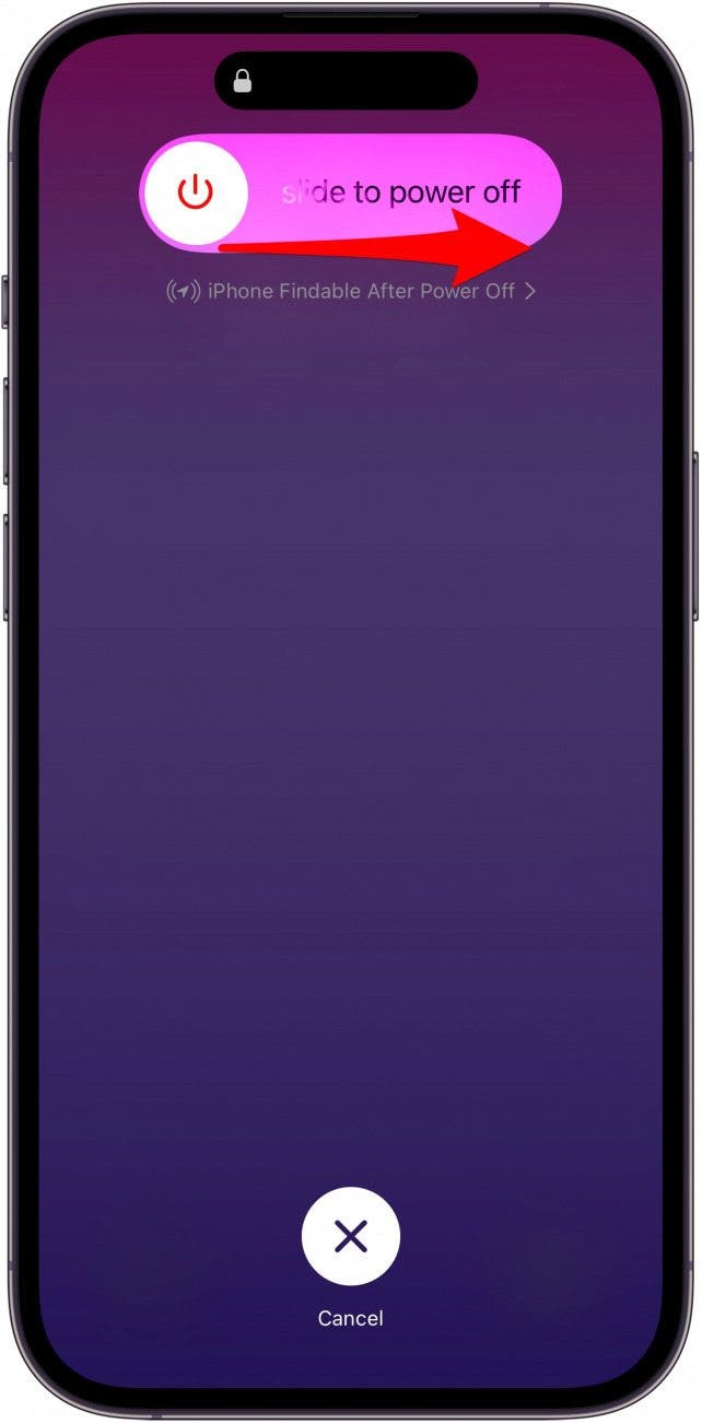 Slide to power off your iPhone as a force restart.