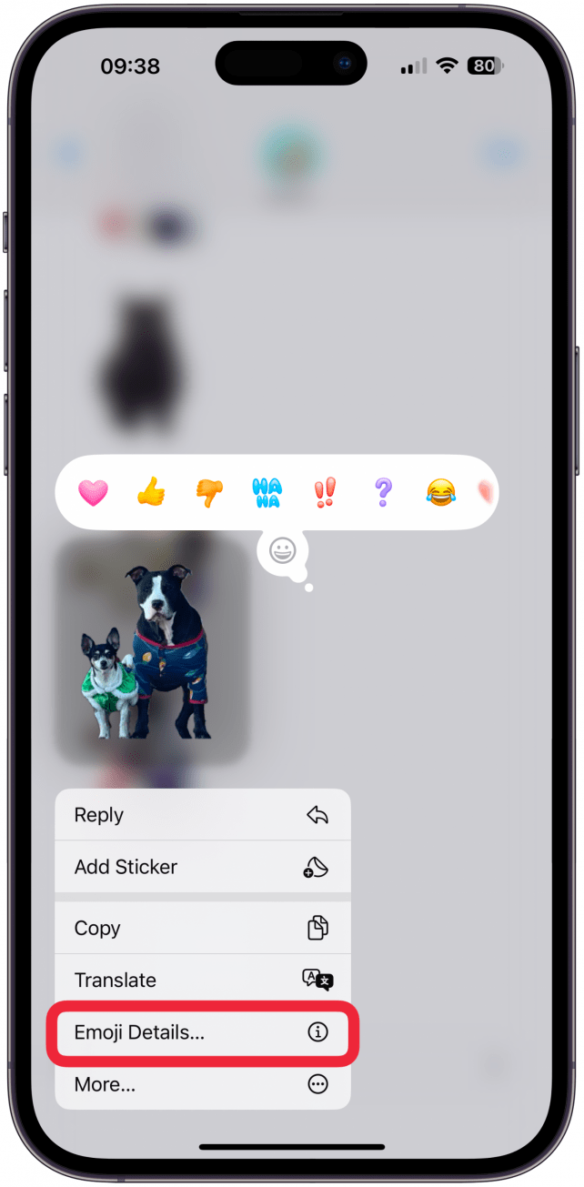 Tap Emoji Details….