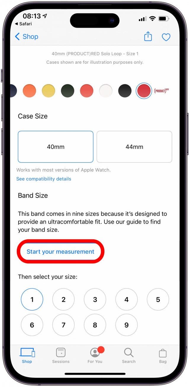 Select Start your measurement.