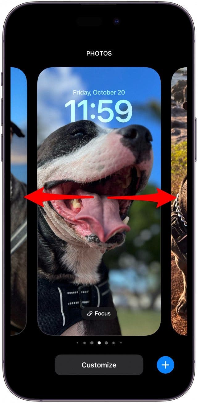 Swipe left or right to change to a different Lock Screen.