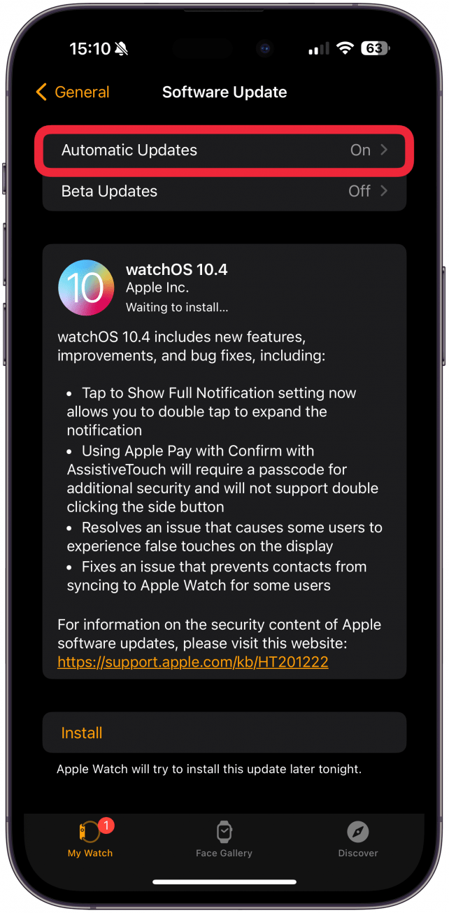 Tap on Automatic Updates.