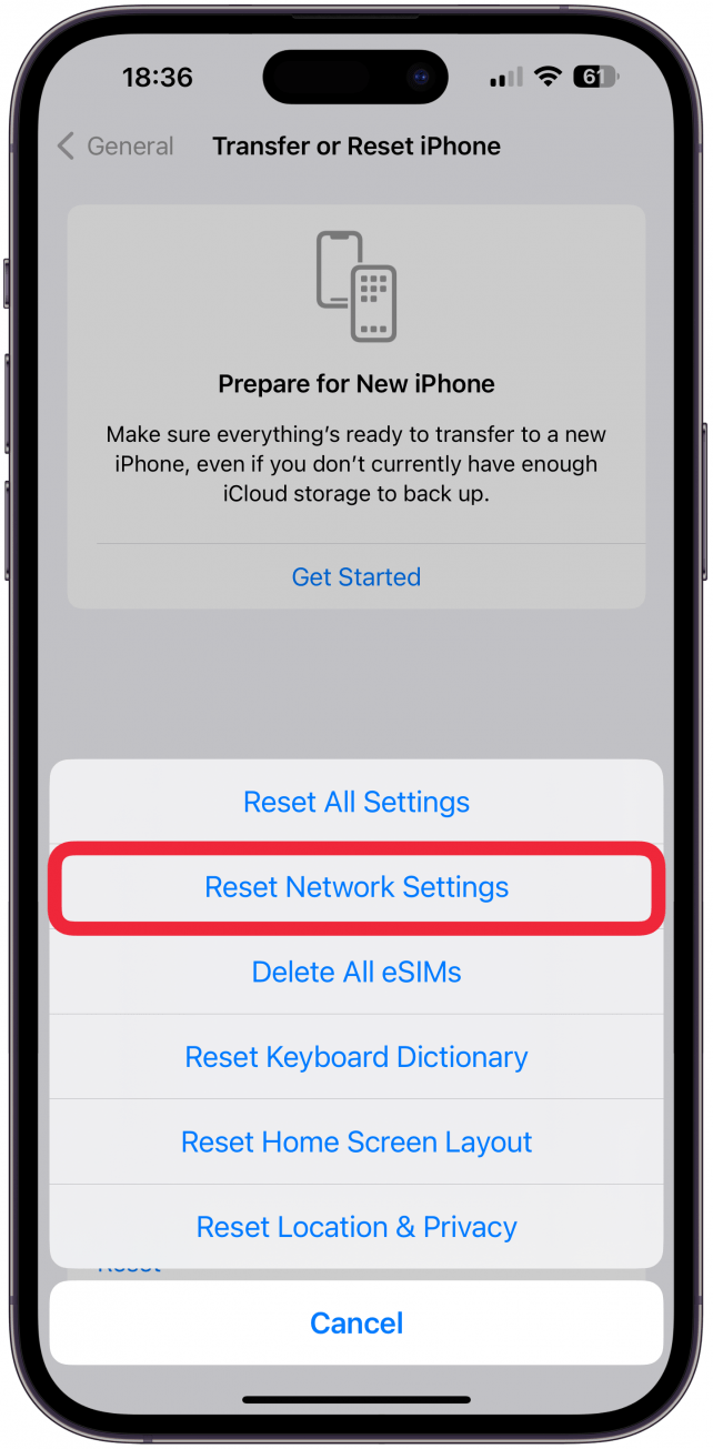 reset the network settings on your devices.