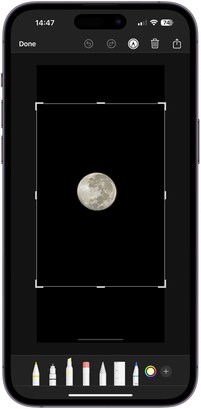 Tap the middle of the screen, making the controls disappear. Take a screenshot by tapping the Volume up and Home buttons simultaneously. Finally, crop and edit the screenshot as needed to get your perfect moon shot!