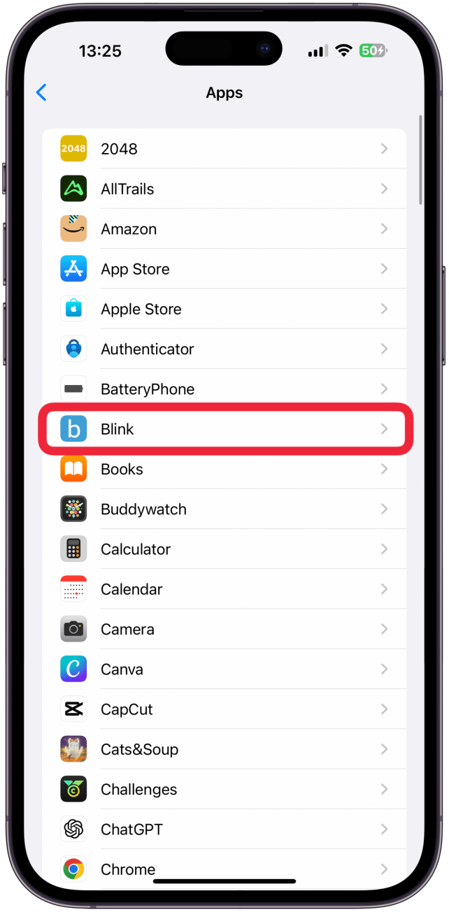 Select the app you want to hide.