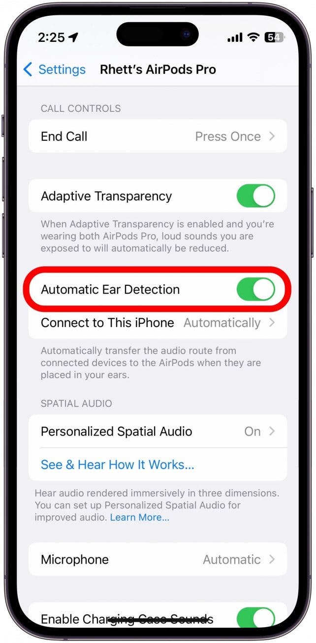 Turn off automatic discount ear detection airpods mac