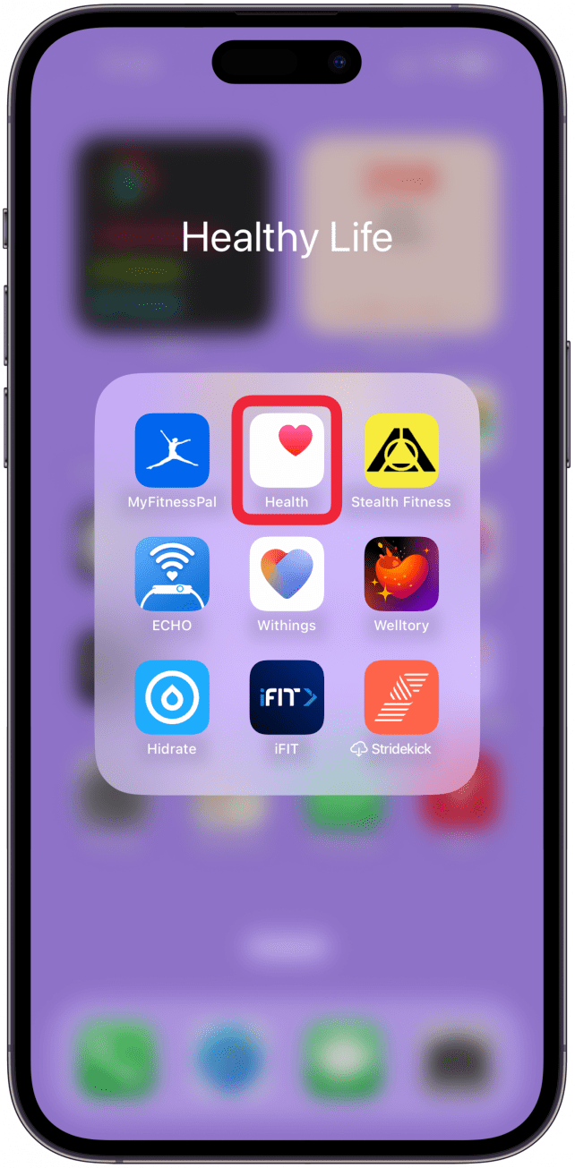 Open the Health app on your iPhone.