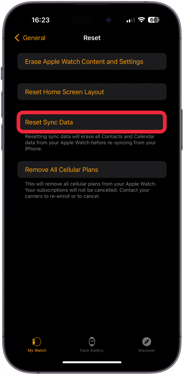 Tap on Reset Sync Data.