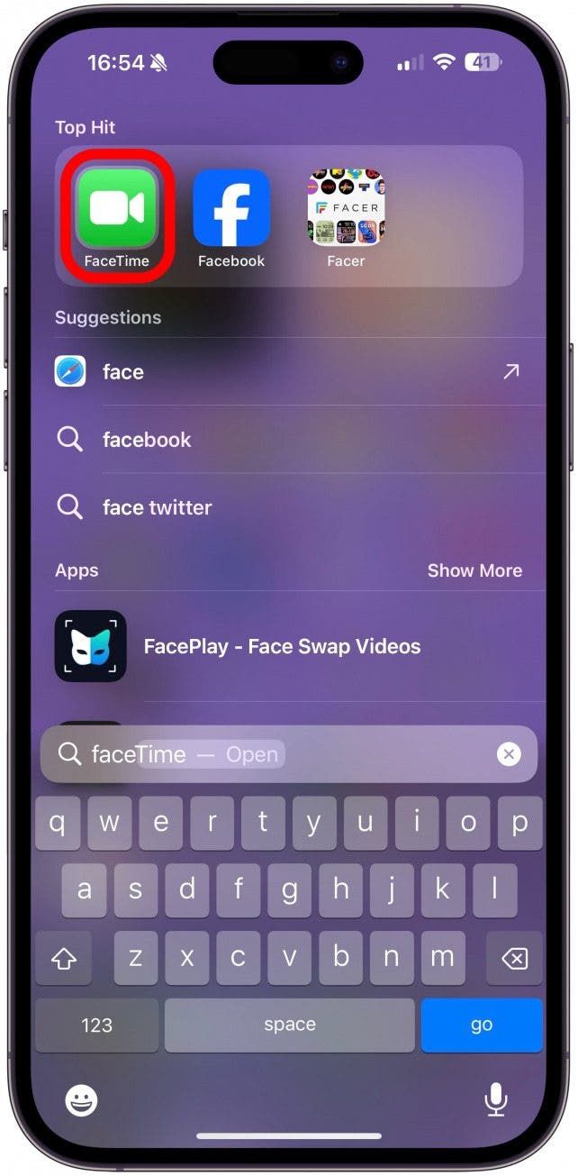 Open FaceTime.