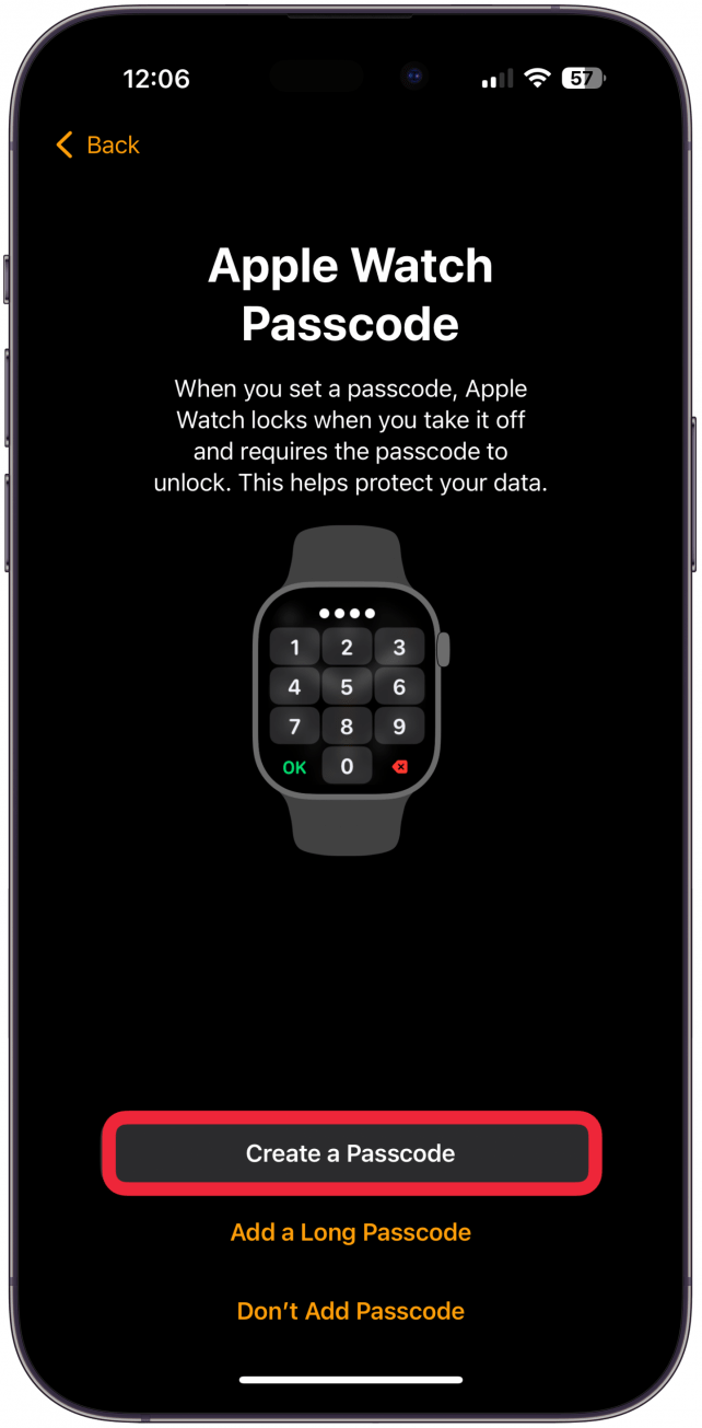 tap Create a Passcode.