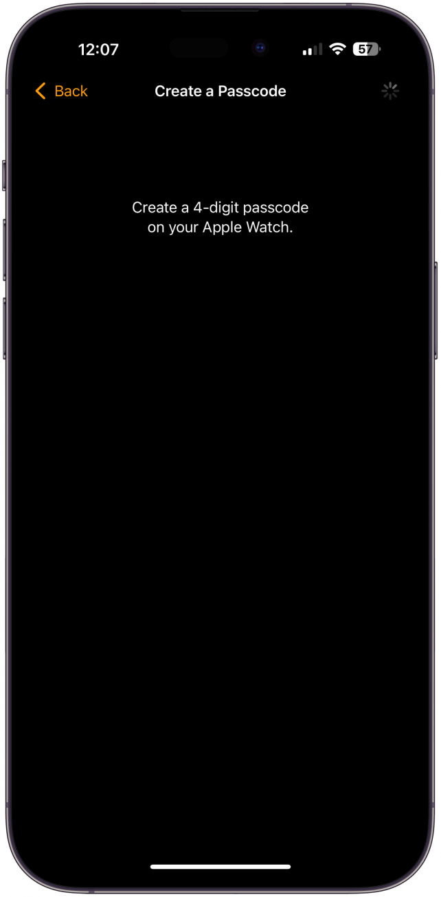 Create a passcode by tapping the digits on your Apple Watch.