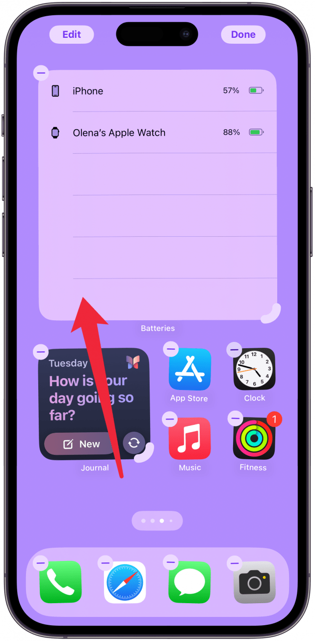 You can drag it anywhere on your Home Screen and even between Home Screen pages.