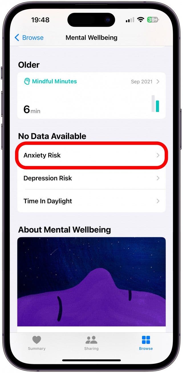 Tap on Anxiety Risk.