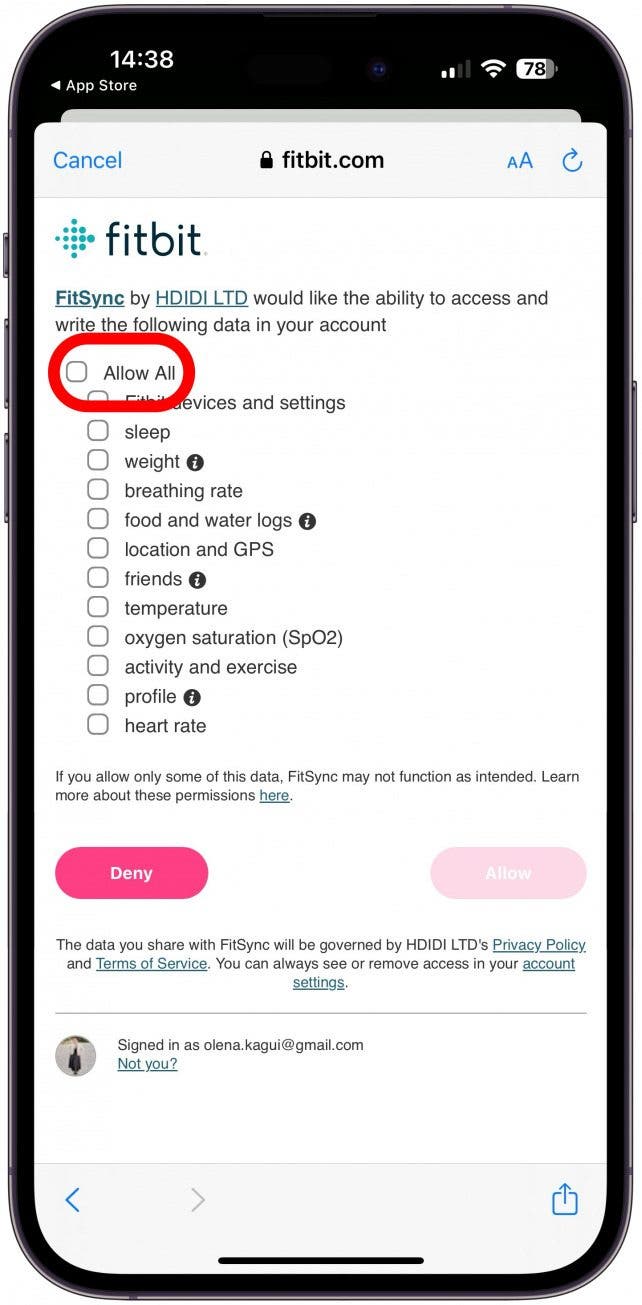 Sync iphone with online fitbit