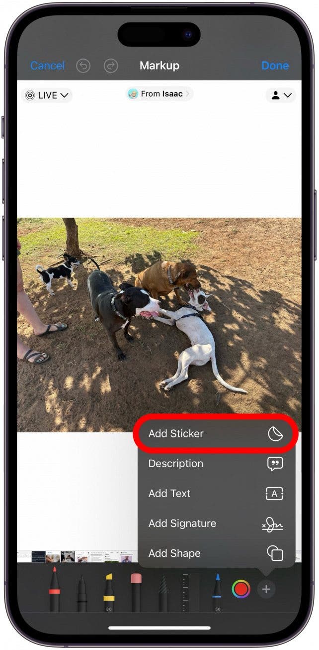 5. Learn how to access your custom photo stickers in apps other than the Messages app.