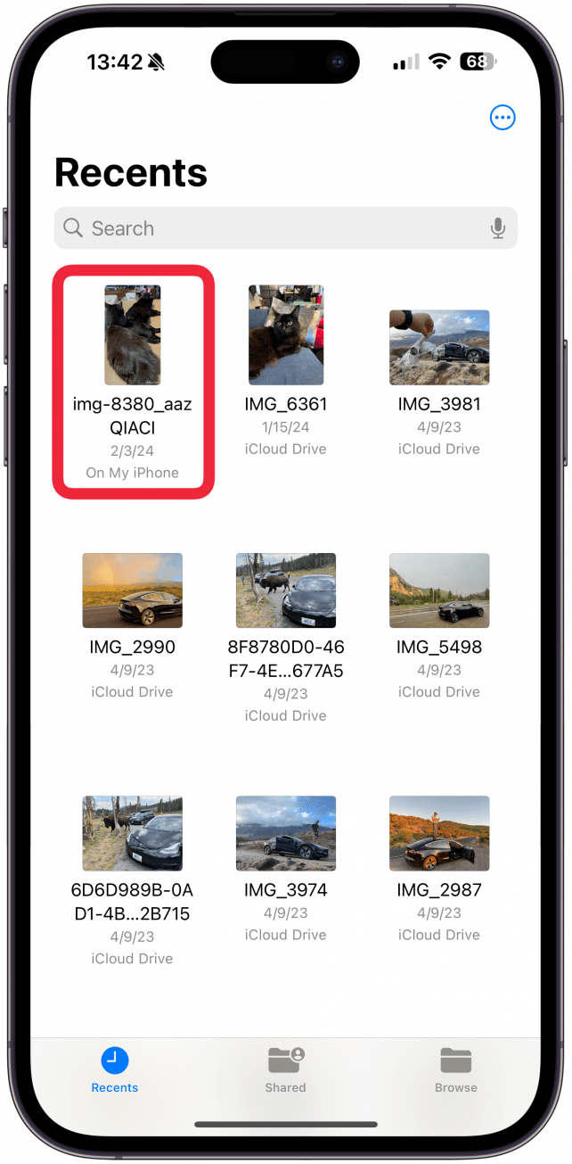 The video will appear in your Files app. If you want to move it to your Photos app, open the video in your Files app.