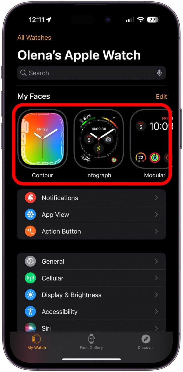 Face Gallery on your Apple Watch app