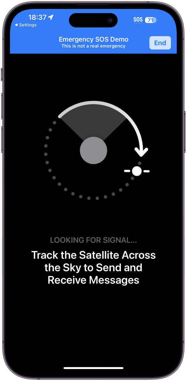 You will be instructed to get a clear view of the sky by pointing your phone up at the sky