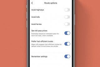 Image for How to Disable Google Maps Fuel-Efficient Routes on iPhone