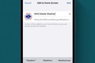 Image for Add Weather.Gov as an App on Your Home Screen